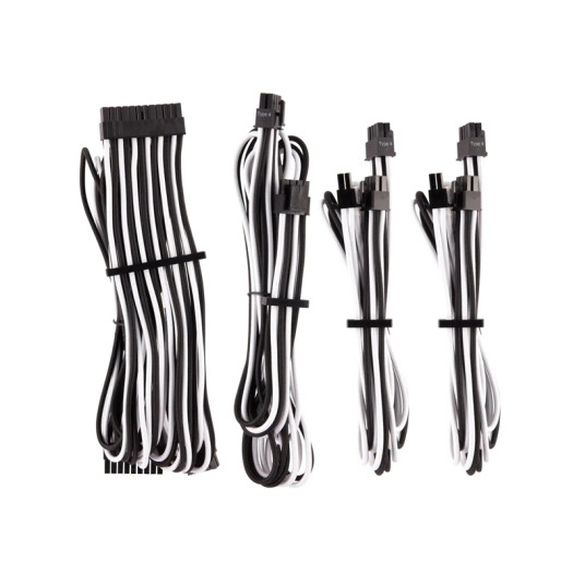 Mastermind Power Supply Sleeved Cables – white/Black